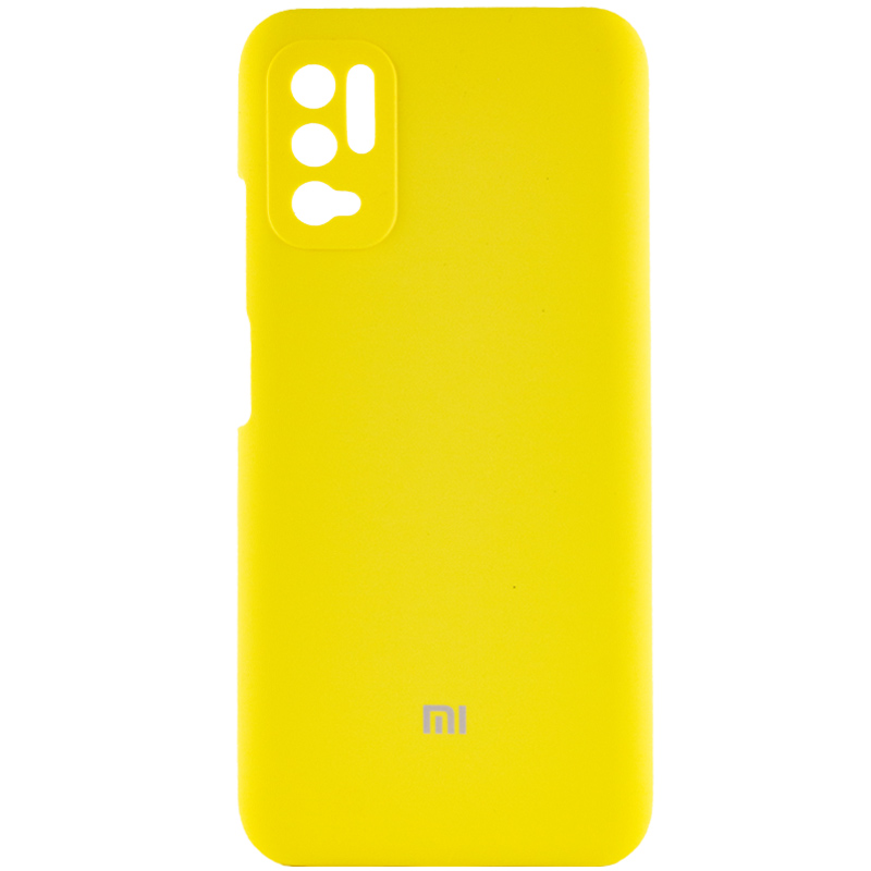 Чехол Silicone Cover Full Camera (AAA) для Xiaomi Redmi Note 10 5G / Poco M3 Pro (Желтый / Bright Yellow)