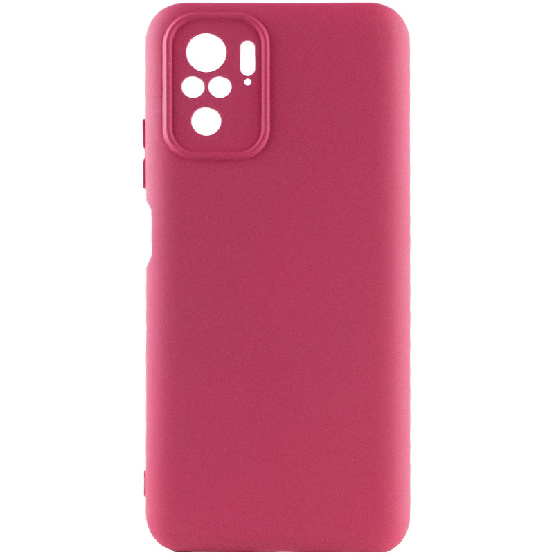 Чехол Silicone Cover Full Camera without Logo (A) для Xiaomi Redmi Note 10 / Note 10s (Бордовый / Marsala)