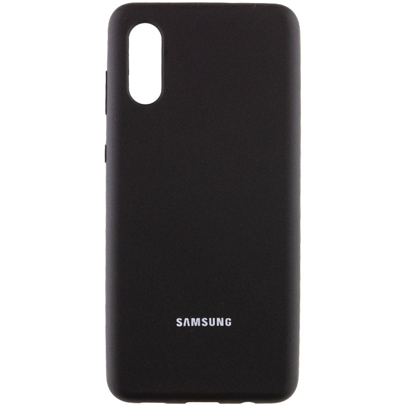 Чехол Silicone Cover Full Protective (AA) для Samsung Galaxy A02 (Черный / Black)