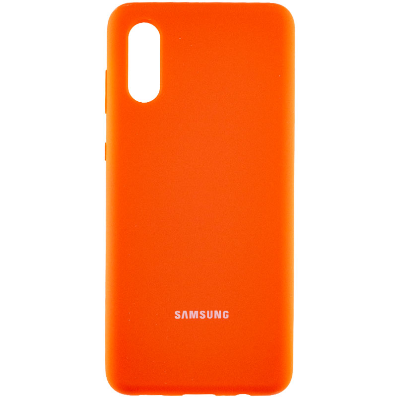Чехол Silicone Cover Full Protective (AA) для Samsung Galaxy A02 (Оранжевый / Neon Orange)