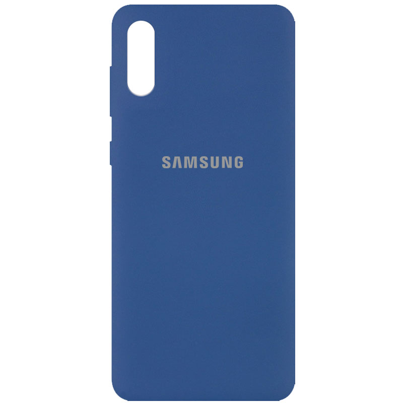 Чехол Silicone Cover Full Protective (AA) для Samsung Galaxy A02 (Синий / Navy Blue)