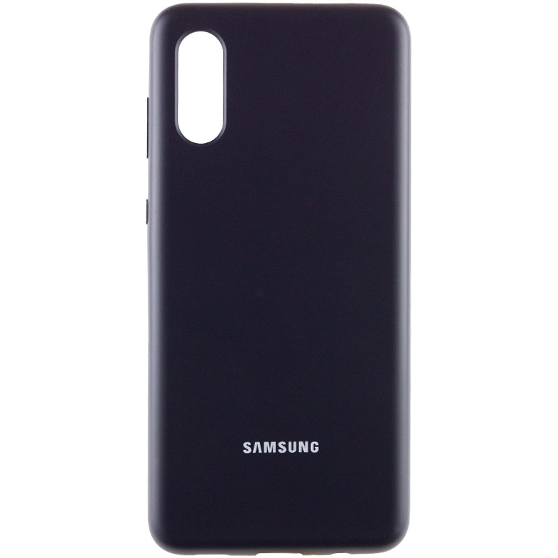 Чехол Silicone Cover Full Protective (AA) для Samsung Galaxy A02 (Темно-синий / Midnight blue)