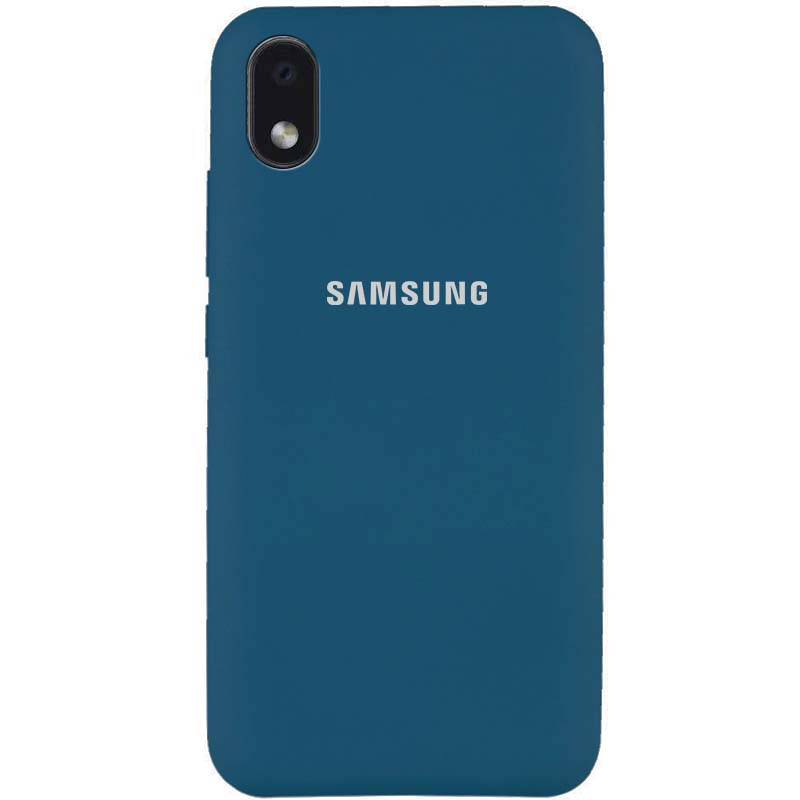 Чехол Silicone Cover Full Protective (AA) для Samsung Galaxy A01 Core (Синий / Cosmos Blue)