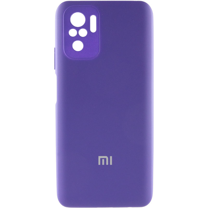 Чехол Silicone Cover Full Camera (AA) для Xiaomi Redmi Note 10 / Note 10s (Фиолетовый / Purple)