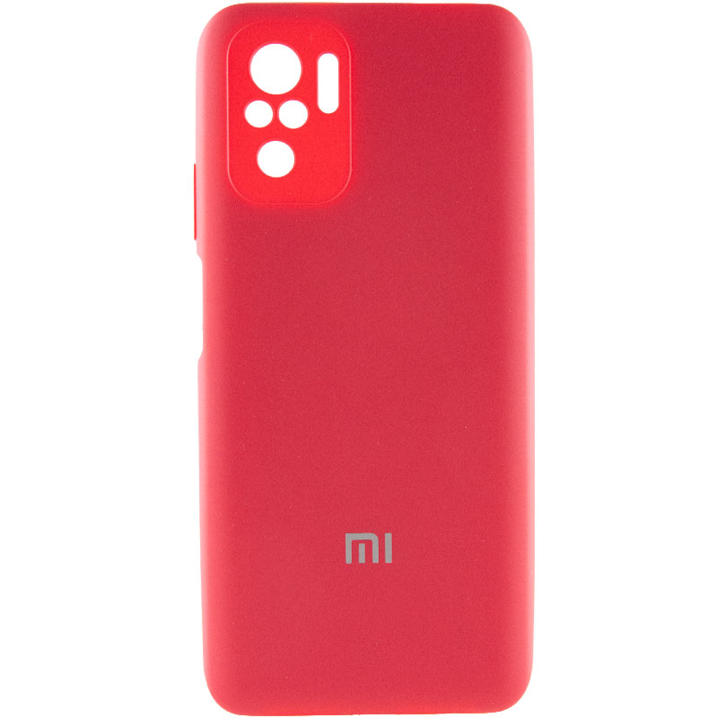 Чехол Silicone Cover Full Camera (AA) для Xiaomi Redmi Note 10s (Красный / Rose Red)