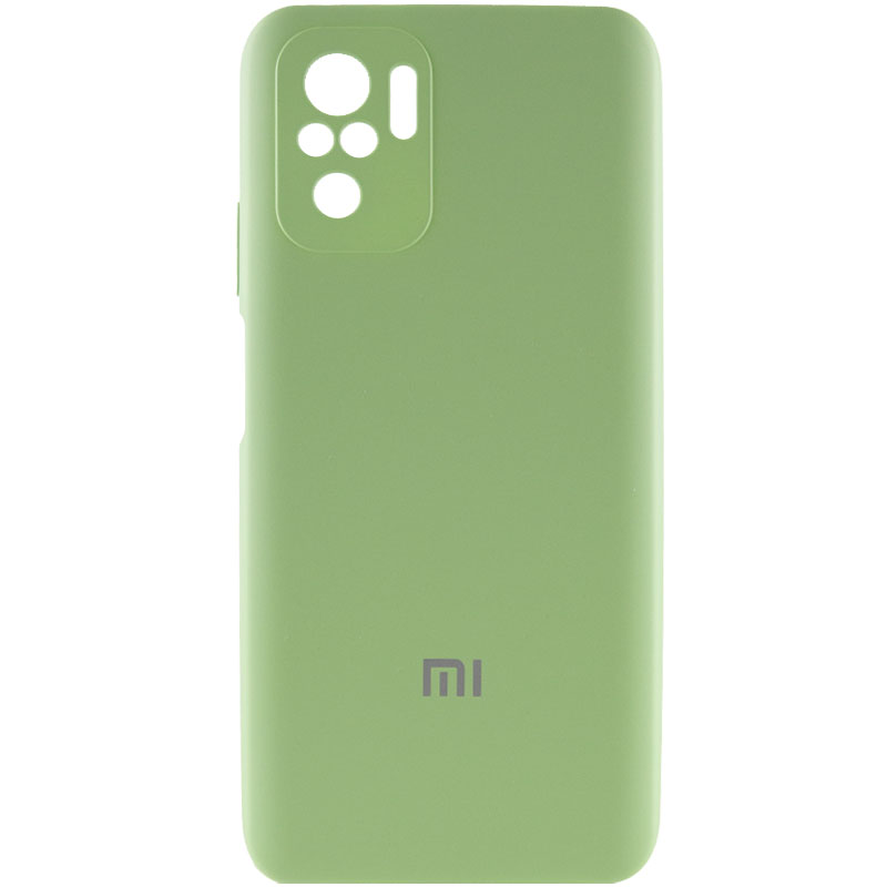 Чехол Silicone Cover Full Camera (AA) для Xiaomi Redmi Note 10 / Note 10s (Мятный / Mint)