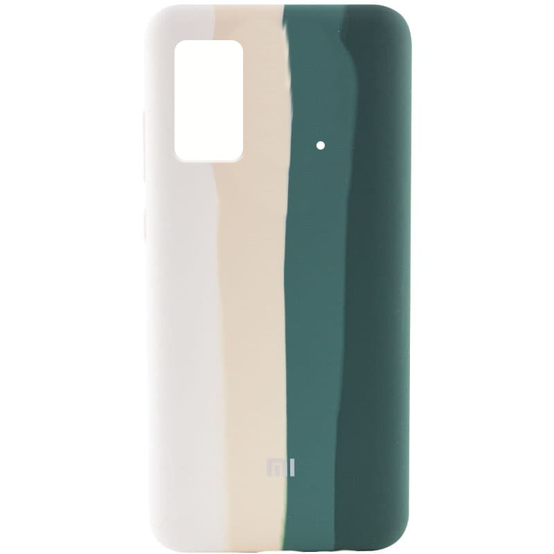 Чехол Silicone Cover Full Rainbow для Xiaomi Poco X4 Pro 5G (Белый / Зеленый)