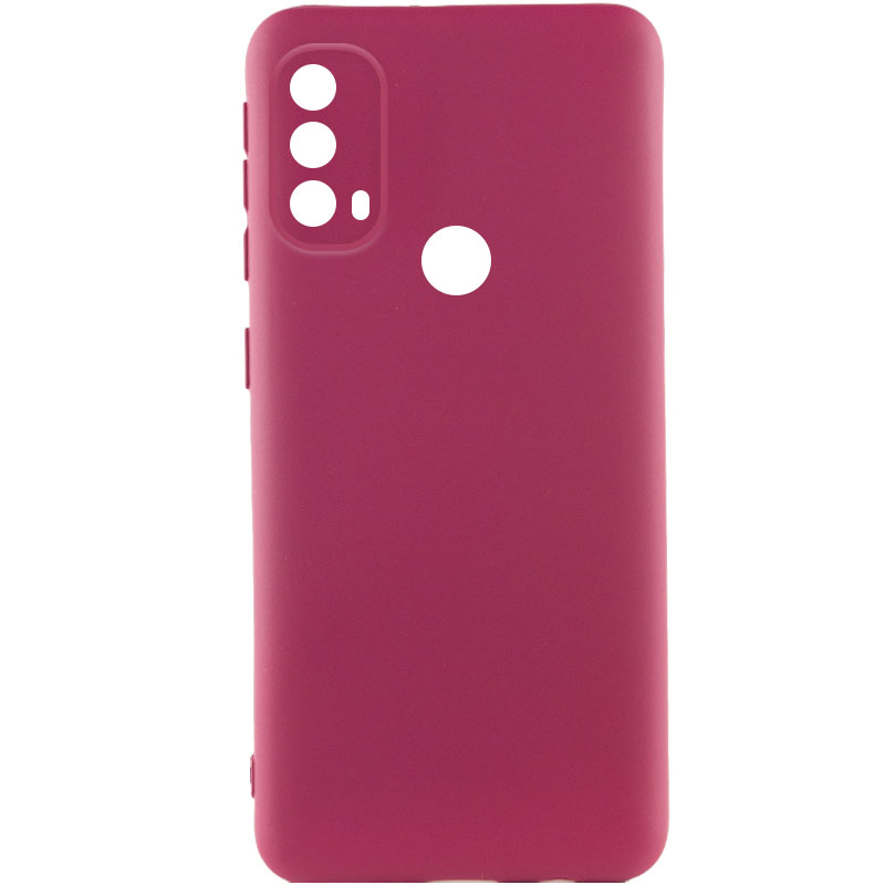 Чохол Silicone Cover Lakshmi Full Camera (A) для Motorola Moto E40 (Бордовий / Marsala)