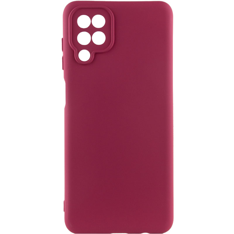 Чехол Silicone Cover Lakshmi Full Camera (A) для Samsung Galaxy A12 / M12 (Бордовый / Marsala)