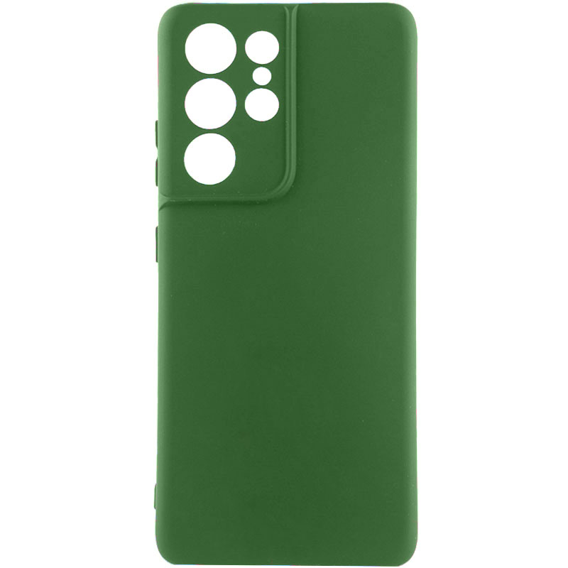 Чохол Silicone Cover Lakshmi Full Camera (A) для Samsung Galaxy S21 Ultra (Зелений / Dark green)