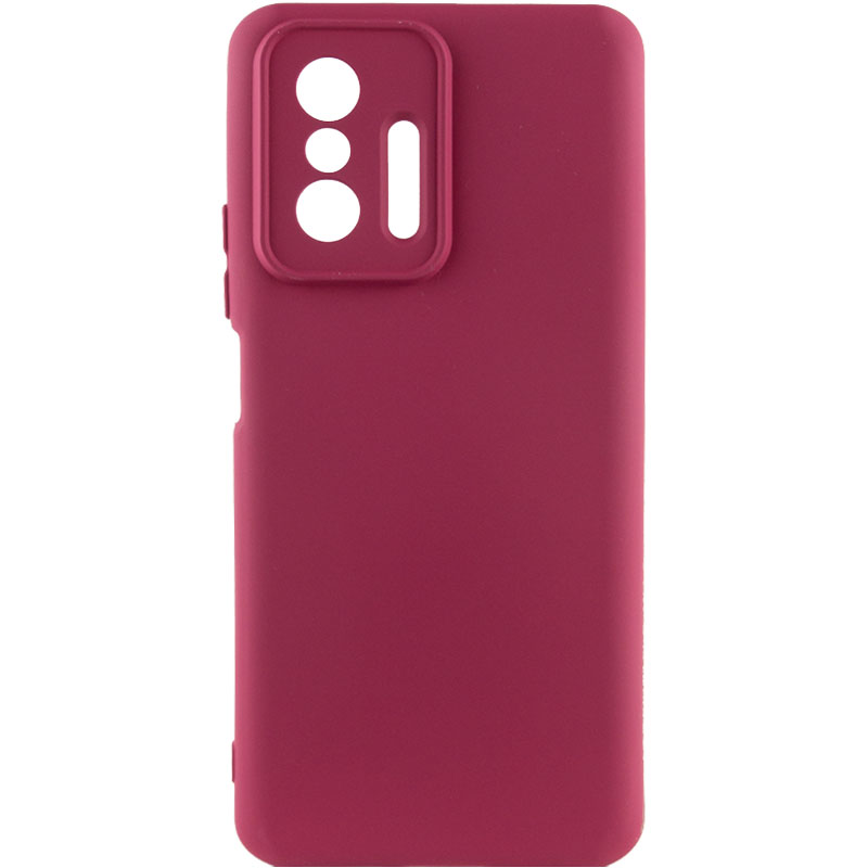 Чехол Silicone Cover Lakshmi Full Camera (AA) для Xiaomi 11T Pro (Бордовый / Marsala)