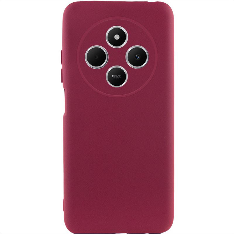 Чохол Silicone Cover Lakshmi Full Camera (AA) для Xiaomi Redmi 14C (Бордовий / Marsala)