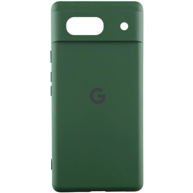 Чохол Silicone Cover Lakshmi Full Camera (AA) with logo для Google Pixel 7 (Зелений / Dark green)