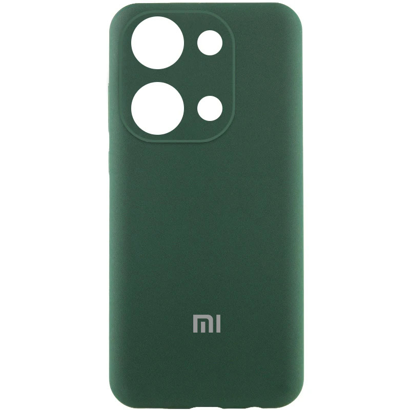 Чохол Silicone Cover Lakshmi Full Camera (AA) with logo для Xiaomi Poco X6 Pro (Зелений / Dark green)