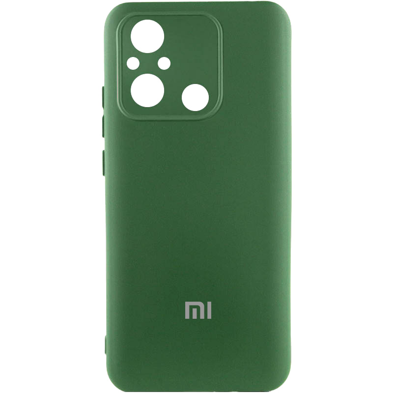 Чехол Silicone Cover Lakshmi Full Camera (AA) with logo для Xiaomi Redmi 12C / Poco C55 (Зеленый / Dark green)
