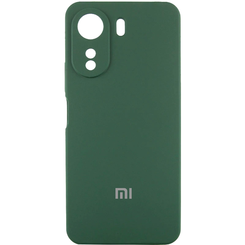 Чехол Silicone Cover Lakshmi Full Camera (AA) with logo для Xiaomi Redmi 13C / Poco C65 (Зеленый / Dark green)