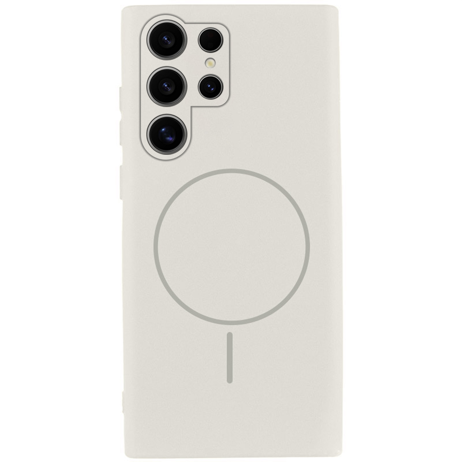 Чехол Silicone Cover Lakshmi Full Camera (AA) with MagFit для Samsung Galaxy S24 Ultra (Белый / White)