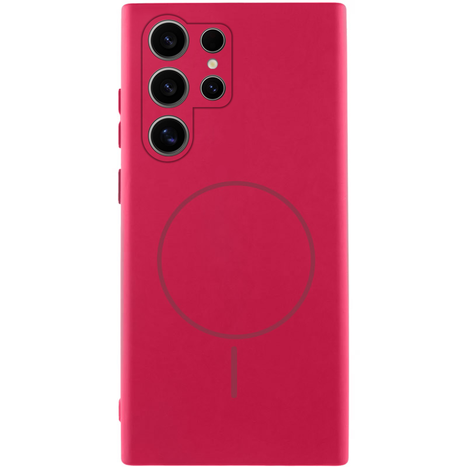 Чехол Silicone Cover Lakshmi Full Camera (AA) with MagFit для Samsung Galaxy S24 Ultra (Красный / Rose Red)