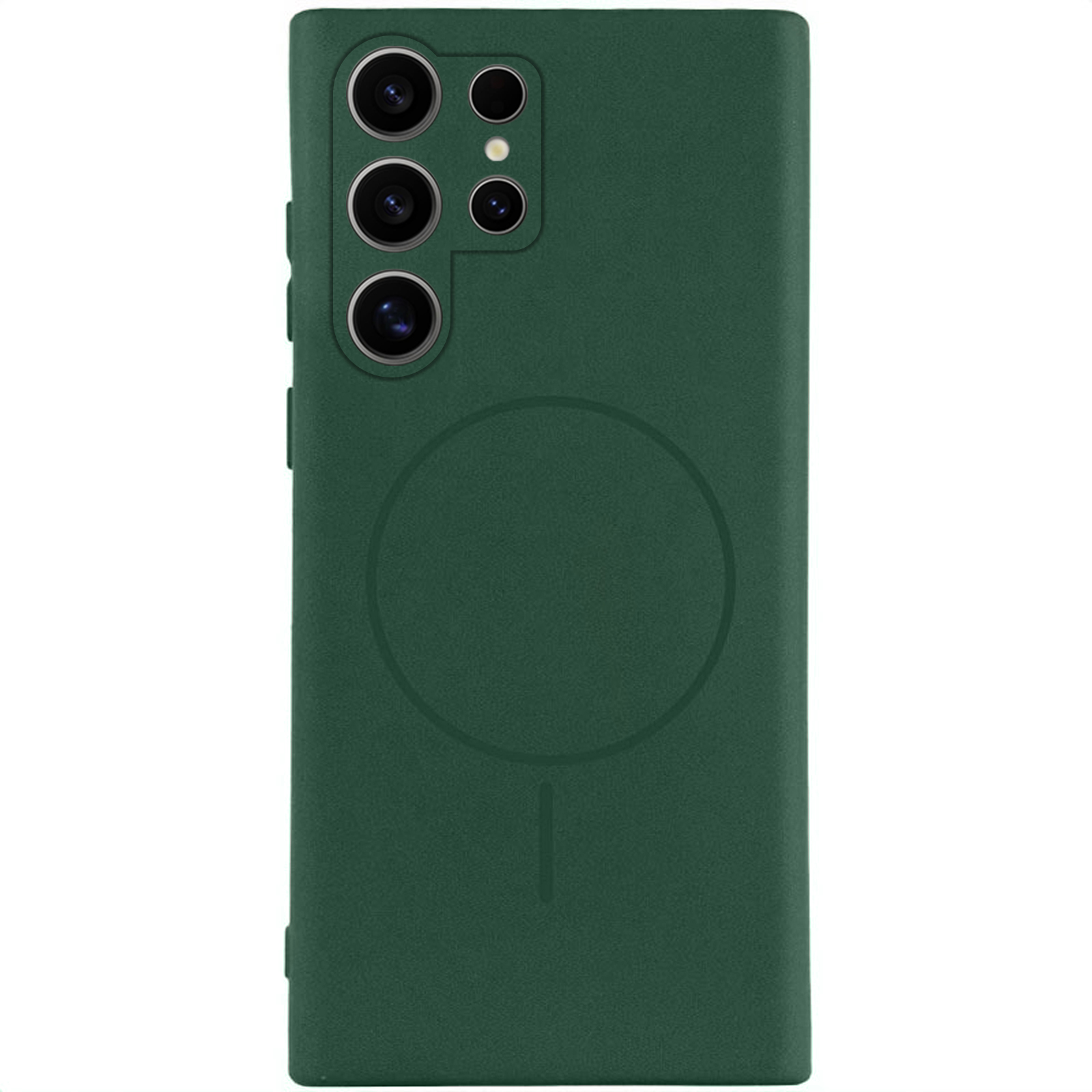 Чехол Silicone Cover Lakshmi Full Camera (AA) with MagFit для Samsung Galaxy S24 Ultra (Зеленый / Dark green)