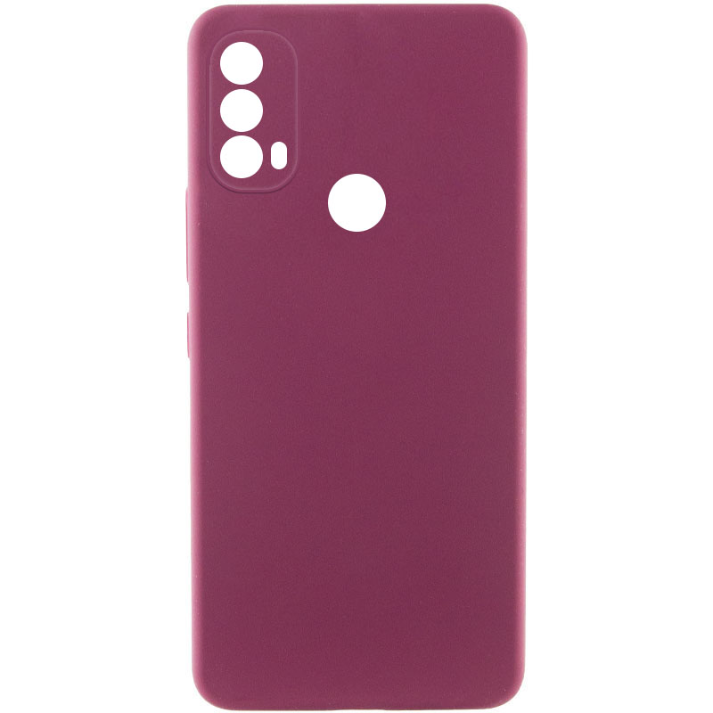 Чехол Silicone Cover Lakshmi Full Camera (AAA) для Motorola Moto E40 (Бордовый / Plum)