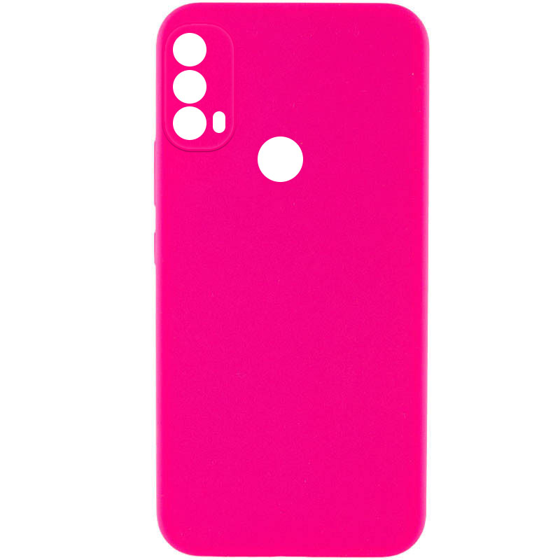 Чохол Silicone Cover Lakshmi Full Camera (AAA) для Motorola Moto E40 (Рожевий / Barbie pink)