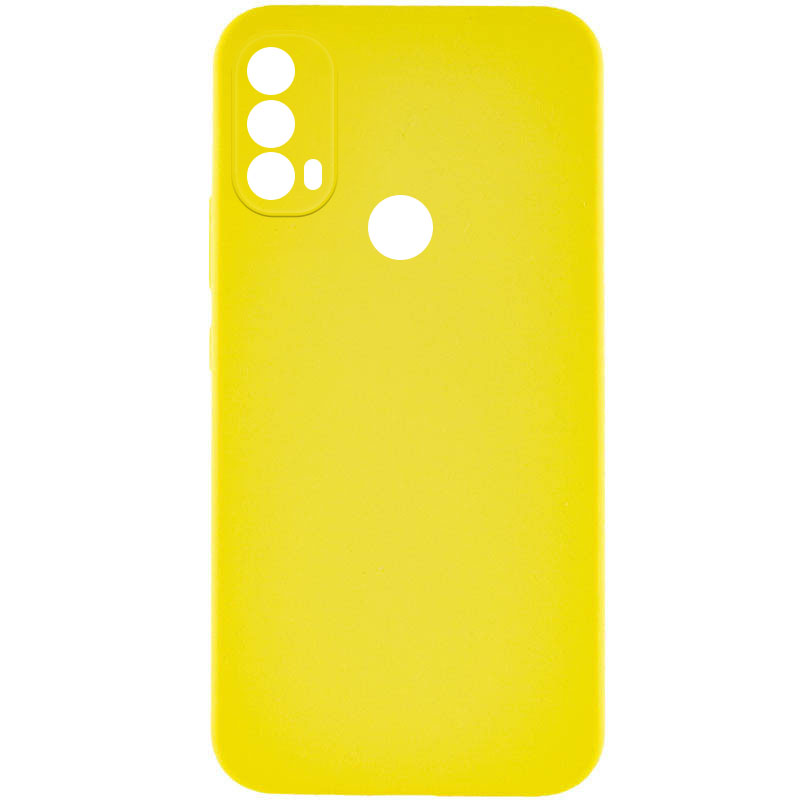 Чохол Silicone Cover Lakshmi Full Camera (AAA) для Motorola Moto E40 (Жовтий / Yellow)