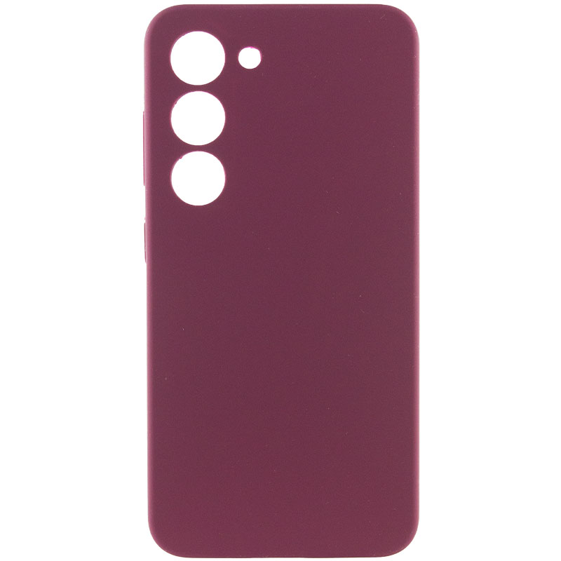 Чехол Silicone Cover Lakshmi Full Camera (AAA) для Samsung Galaxy S22 (Бордовый / Plum)