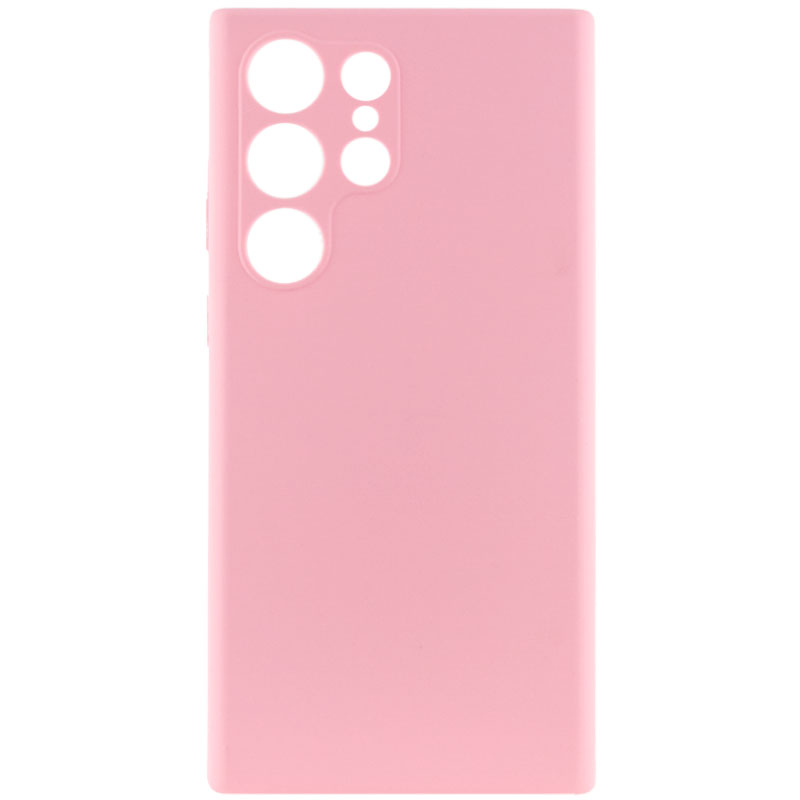 Чехол Silicone Cover Lakshmi Full Camera (AAA) для Samsung Galaxy S23 Ultra (Розовый / Light pink)