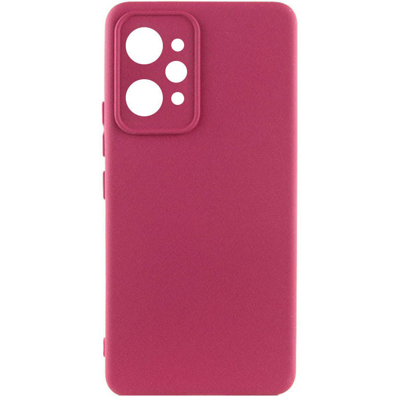 Чохол Silicone Cover Lakshmi Full Camera (AAA) для Xiaomi Redmi 12 (Бордовий / Plum)