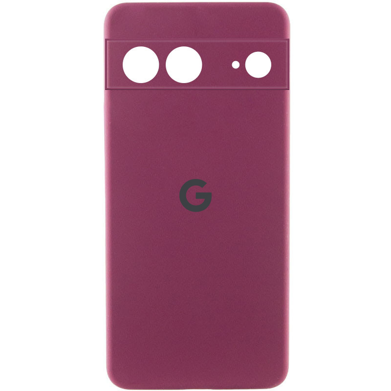 Чехол Silicone Cover Lakshmi Full Camera (AAA) with Logo для Google Pixel 7 (Бордовый / Plum)