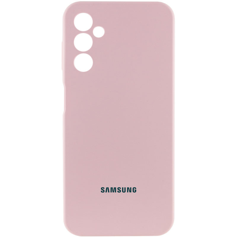 Чехол Silicone Cover Lakshmi Full Camera (AAA) with Logo для Samsung Galaxy A24 4G (Розовый / Pink Sand)