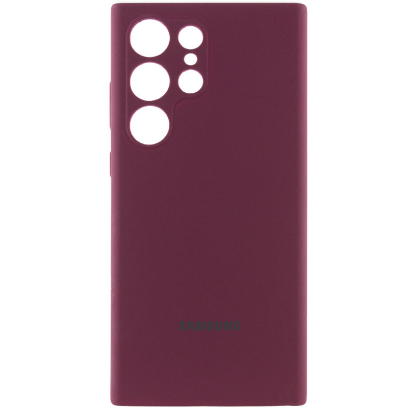 Чохол Silicone Cover Lakshmi Full Camera (AAA) with Logo для Samsung Galaxy S24 Ultra (Бордовий / Plum)