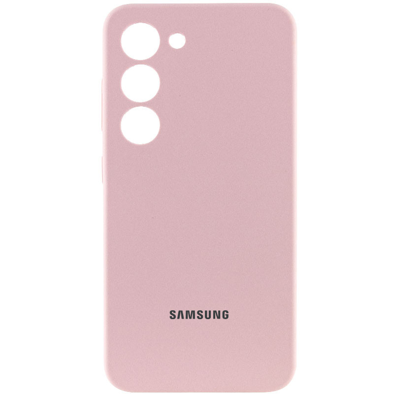 Чехол Silicone Cover Lakshmi Full Camera (AAA) with Logo для Samsung Galaxy S24 (Розовый / Pink Sand)
