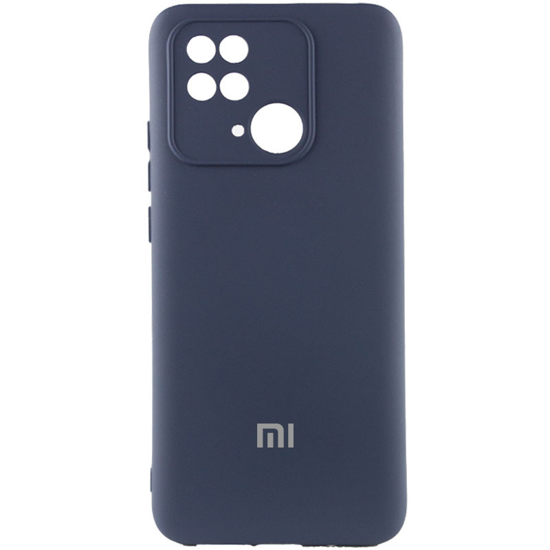 Чехол Silicone Cover Lakshmi Full Camera (AAA) with Logo для Xiaomi Redmi 10C (Темно-синий / Midnight blue)