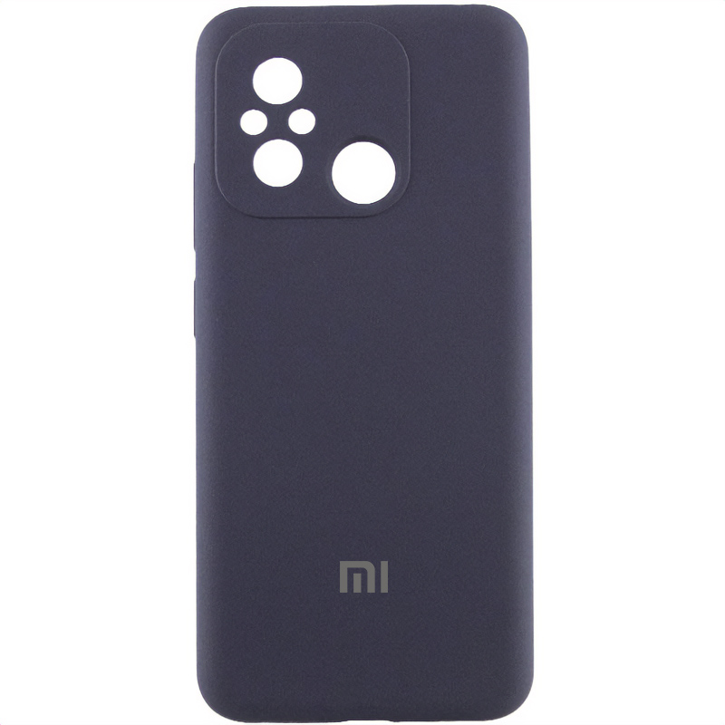 Чохол Silicone Cover Lakshmi Full Camera (AAA) with Logo для Xiaomi Redmi 12C (Сірий / Dark Gray)