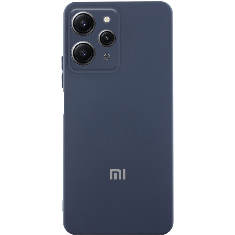 Чохол Silicone Cover Lakshmi Full Camera (AAA) with Logo для Xiaomi Redmi 12 (Темно-синій / Midnight blue)