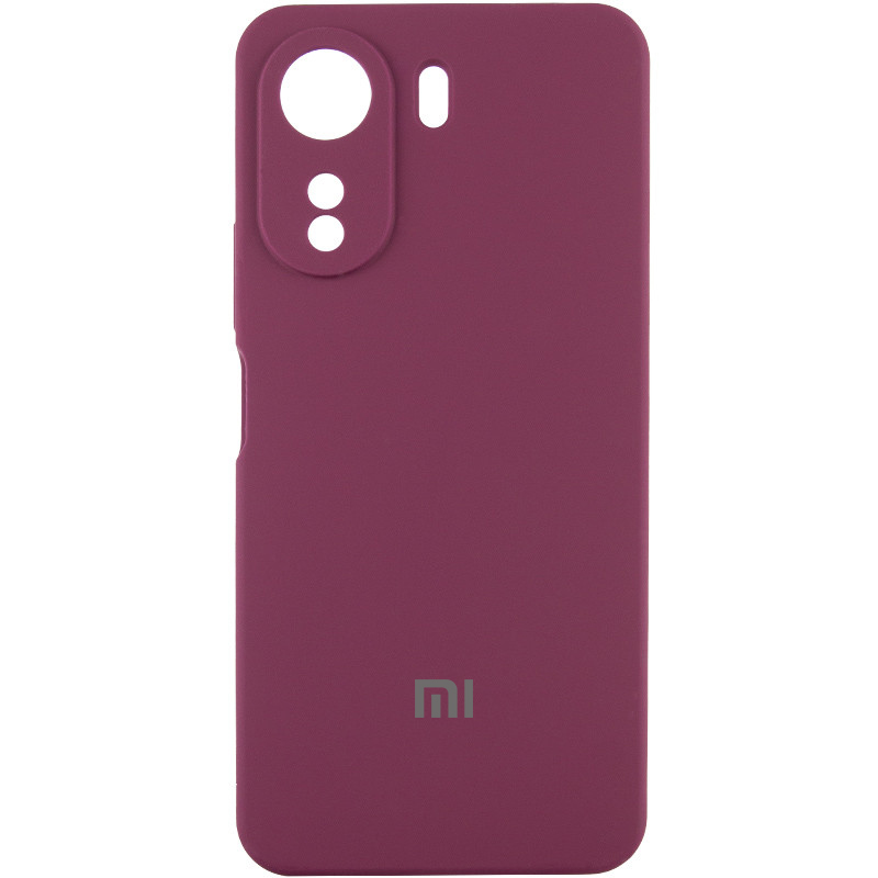 Чохол Silicone Cover Lakshmi Full Camera (AAA) with Logo для Xiaomi Redmi 13C (Бордовий / Plum)