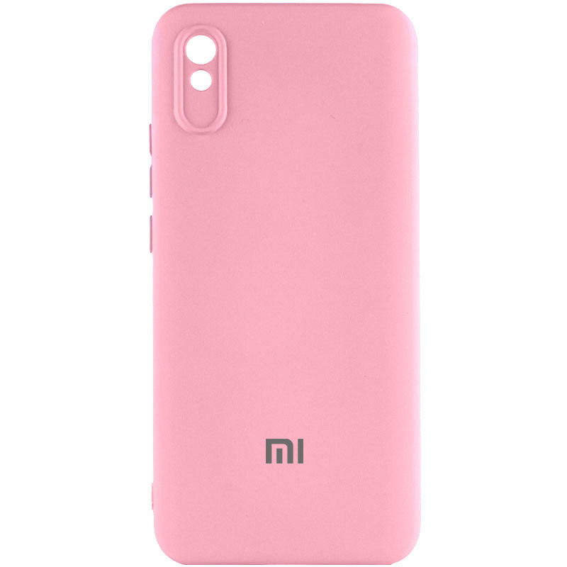 Чохол Silicone Cover Lakshmi Full Camera (AAA) with Logo для Xiaomi Redmi 9A (Рожевий / Light pink)