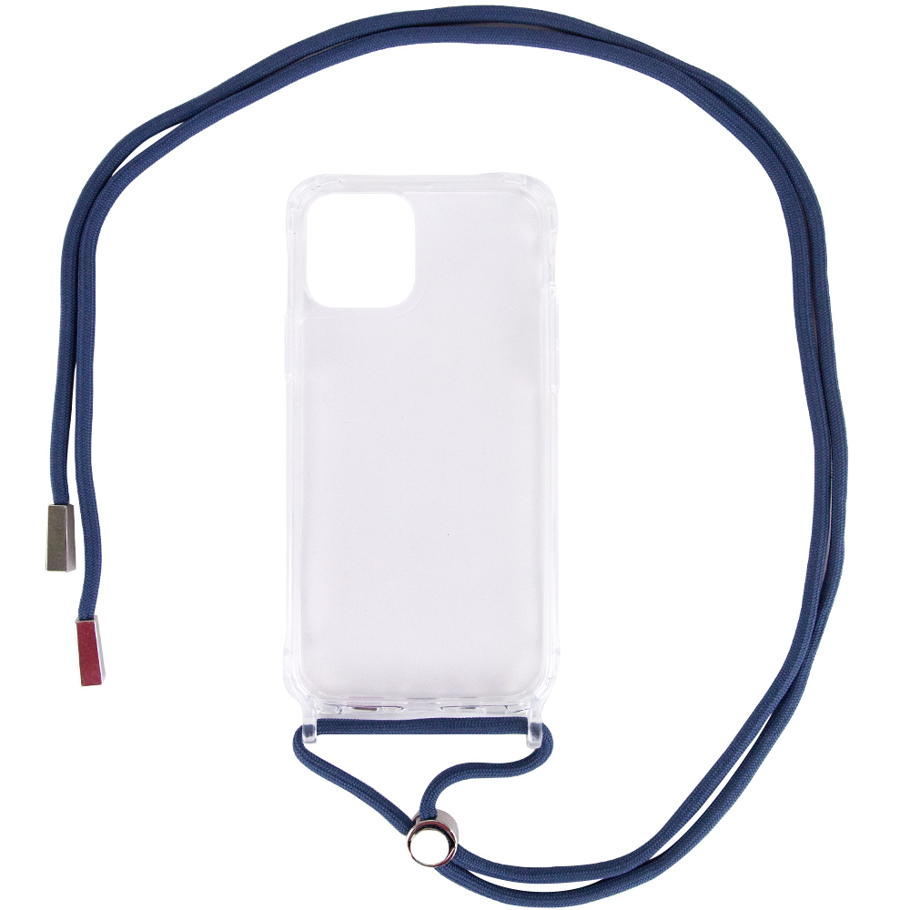 Чохол TPU Crossbody Transparent для Apple iPhone 12 Pro Max (Синій)