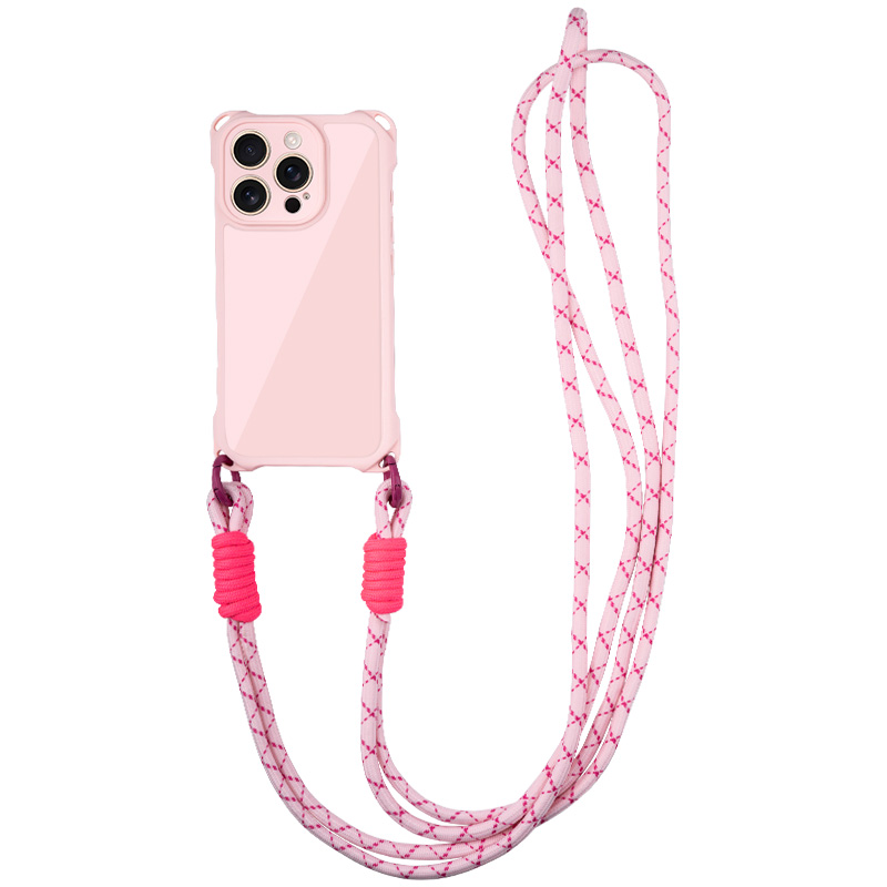 Чехол TPU CrossBody with straps для Apple iPhone 12 (6.1") (Pink)