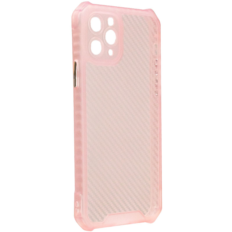 Чехол TPU Ease Carbon color series для Apple iPhone 11 Pro Max (6.5") (Розовый / Прозрачный)