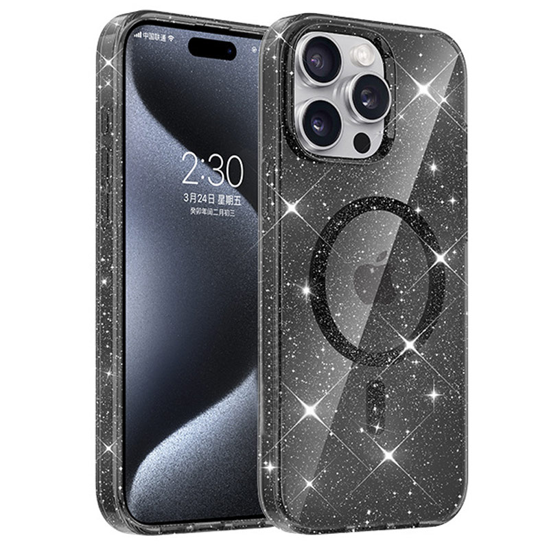 Чехол TPU Eclipse Sparkle (MagFit) для Apple iPhone 15 Pro Max (6.7") (Black)