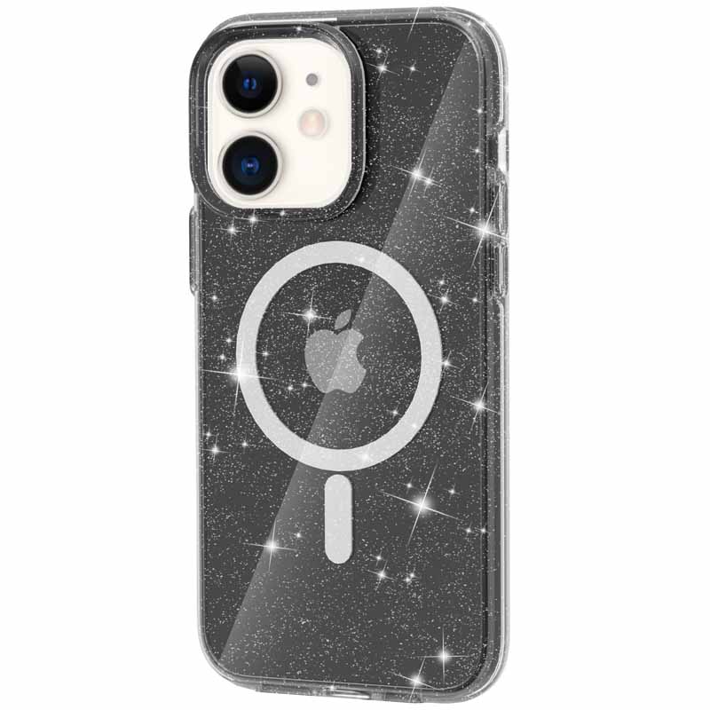 Чохол TPU Galaxy Sparkle (MagFit) для Apple iPhone 11 (6.1") (Black+Glitter)