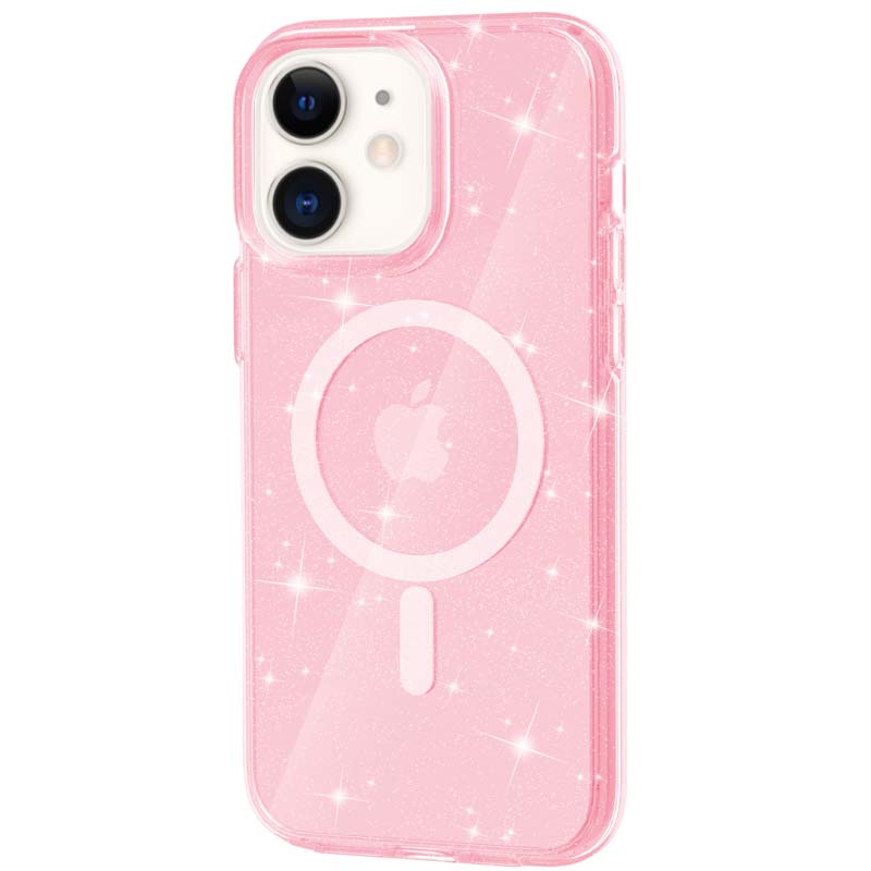 Чохол TPU Galaxy Sparkle (MagFit) для Apple iPhone 11 (6.1") (Pink+Glitter)