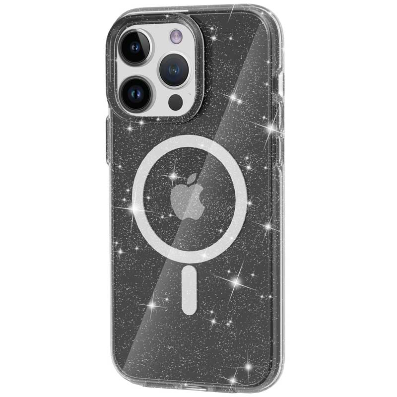 Чохол TPU Galaxy Sparkle (MagFit) для Apple iPhone 13 Pro Max (6.7") (Black+Glitter)