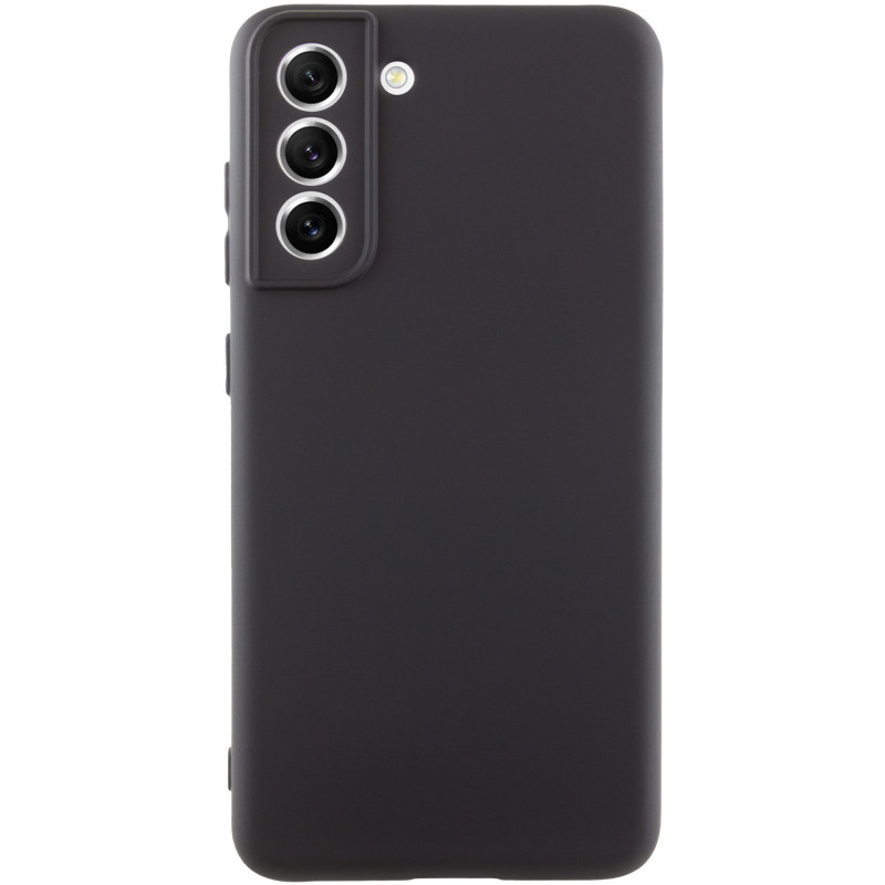 Чехол TPU GETMAN Liquid Silk Full Camera для Samsung Galaxy S21 FE (Черный / Black)