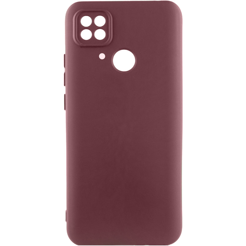 Чехол TPU GETMAN Liquid Silk Full Camera для Xiaomi Redmi 10C (Бордовый / Marsala)