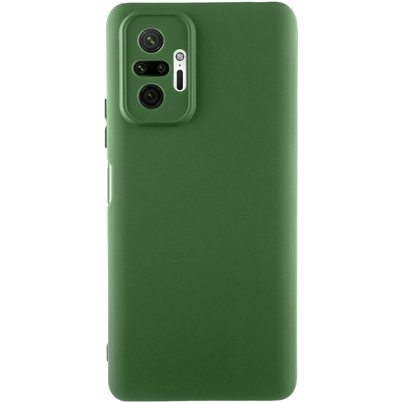 Чехол TPU GETMAN Liquid Silk Full Camera для Xiaomi Redmi Note 10 Pro / 10 Pro Max (Зеленый / Dark green)