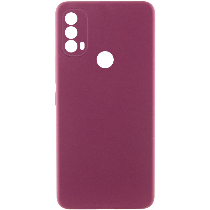 Чехол TPU GETMAN Liquid Silk Full Camera для Motorola Moto E40 (Бордовый / Marsala)
