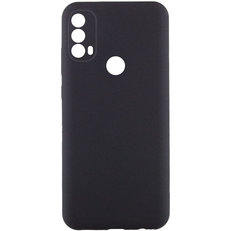Чехол TPU GETMAN Liquid Silk Full Camera для Motorola Moto E40 (Черный / Black)
